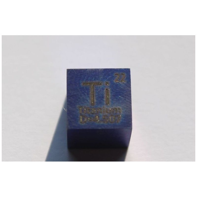 Titan Ti eloxiert blau Metall Würfel 10x10mm poliert 99,5% Reinheit Titanium cube